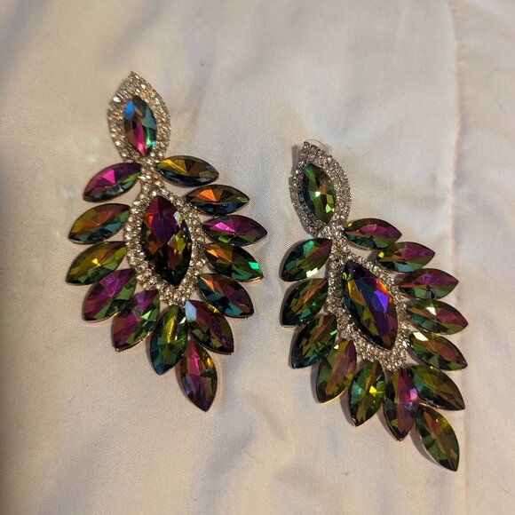 Large Oil Spill Bling Earring - Picture 1 of 1